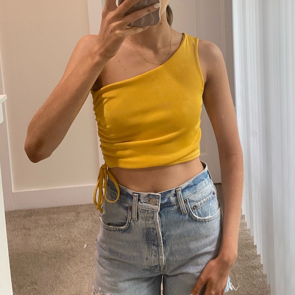 Nasty Gal One Shoulder Yellow Top